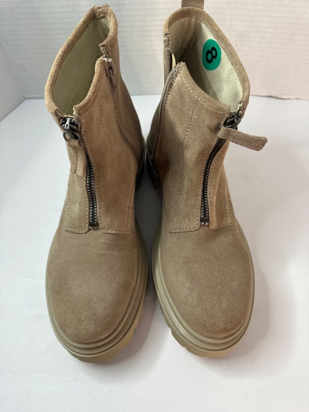 Cruza Made In Portugal Geniune Suede Brown Ankle Boots Lug Sole US 8